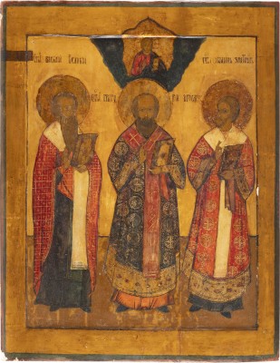 Picture GROSSFORMATIGE IKONE MIT DEN DREI HIERARCHEN DER OSTKIRCHE