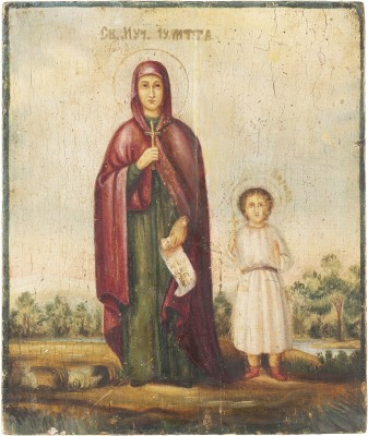 Picture IKONE MIT DER HEILIGEN JULITTA MIT IHREM SOHN KIRIK