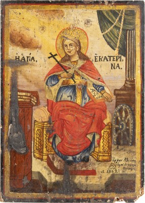 Picture DATIERTE IKONE MIT DER HEILIGEN KATHARINA