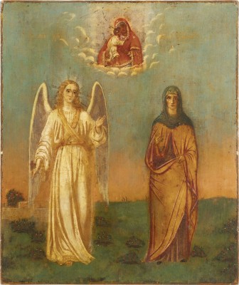 Picture IKONE MIT DEM SCHUTZENGEL UND DER HEILIGEN ELISABETH