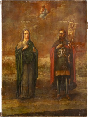Picture GROSSFORMATIGE IKONE MIT DEN HEILIGEN MARIA MAGDALENA UND ALEXANDER NEWSKI