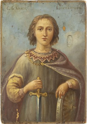 Auktion <br>KLEINE DATIERTE IKONE MIT DEM HEILIGEN KONSTANTIN