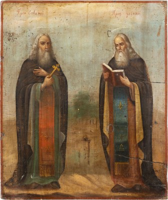 Picture KLEINE IKONE MIT DEN KLOSTERGRÜNDERN ZOSIMA UND SAWATIJ