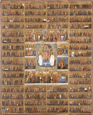 Picture GROSSFORMATIGE IKONE MIT DER AUFERSTEHUNG CHRISTI, DER PASSION UND DEN ZWÖLF MONATEN