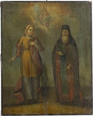 Bild GROSSE IKONE MIT DEN HEILIGEN AGRIPPINA UND FEODOSIJ