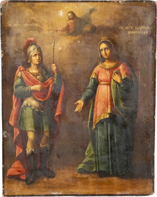 Picture IKONE MIT DEN HEILIGEN NIKIPHOR UND ALEXANDRA