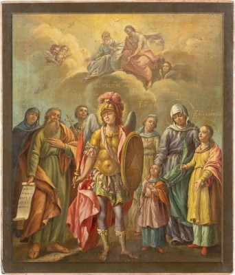 Picture GROSSE IKONE MIT DEM ERZENGEL MICHAEL UNS AUSGEWÄHLTEN HEILIGEN