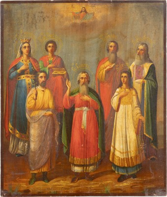 Picture IKONE MIT SIEBEN HEILIGEN, DARUNTER SAMON, GURIJ UND AVIV
