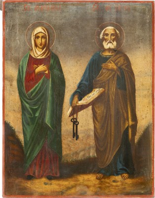 Picture IKONE MIT DER HEILIGEN MARIA MAGDALENA UND DEM APOSTEL PETRUS