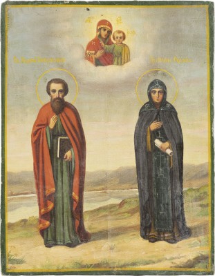 Picture IKONE MIT DEM APOSTEL ANDREAS UND DER HEILIGEN EUDOKIA