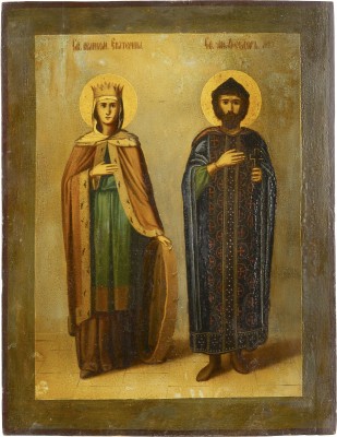 Picture GROSSFORMATIGE IKONE MIT DEN HEILIGEN KATHARINA UND THEODOR