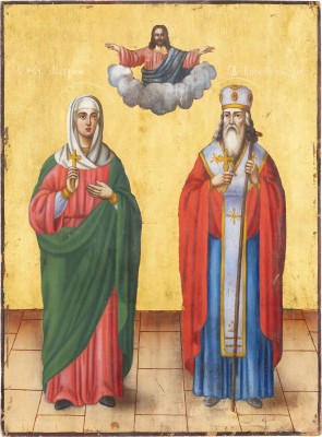 Picture IKONE MIT DEN HEILIGEN MATRONA UND BASILIUS DEM GROSSEN