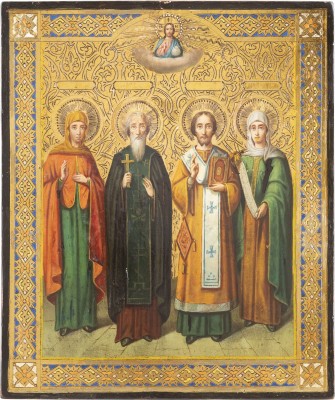 Bild PATRONTSIKONE MIT DEN HEILIGEN ANNA, NIKOLAY, JOHANNES CHRYSOSTOMUS UND ZINOBIA