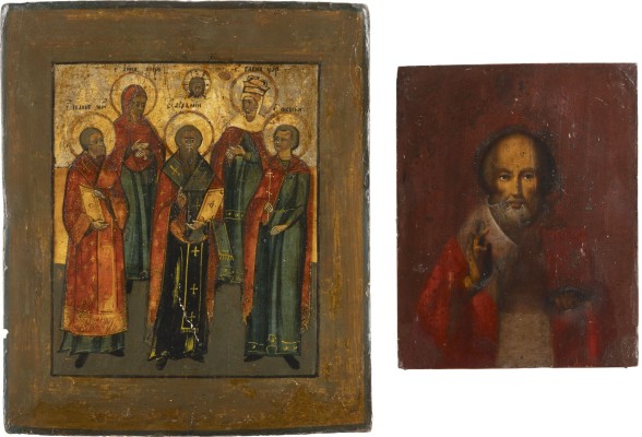 Bild ZWEI IKONEN: HEILIGER NIKOLAUS VON MYRA UND PATRONATSIKONE