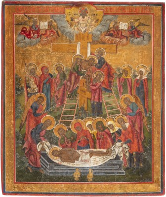 Bild GROSSE IKONE MIT DER KREUZABNAHME UND GRABLEGUNG CHRISTI