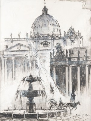 Auktion <br>DER BERNINIBRUNNEN VOR DEM PETERSDOM ZU ROM. 1968