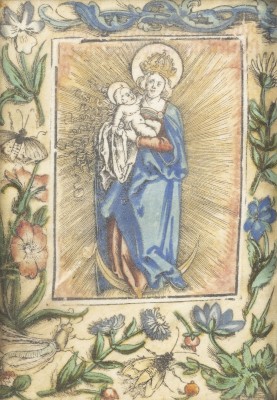 Auction <br>MONDSICHELMADONNA MIT FLORALER UND INSEKTENBORDÜRE