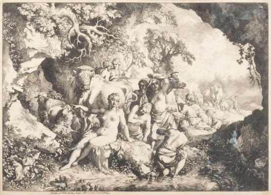 Bild DIE BADENDEN NYMPHEN IN DER FELSENGROTTE (1741)