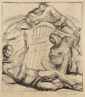 Auction <br>KONVOLUT VON 3 RADIERUNGEN ('WEIN, WEIB UND GESANG' (1915) / 'MUSIK' / 'DER TANZSAAL')