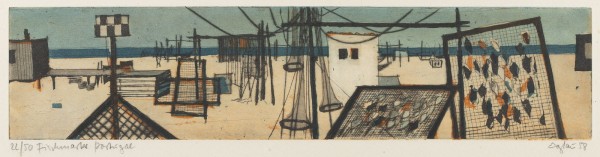 Auction <br>KONVOLUT VON 3 FARBRADIERUNGEN ('FISCHMARKT PORTUGAL' (1958) / 'DIAGONALE II' (1968) / 'NEPAL-MENSCHEN' (1971))