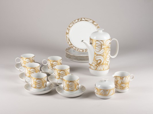 Auktion <br>23-TEILIGES KAFFEESERVICE, ROSENTHAL FORM 'DUO', DEKOR 'FANTASTIC'