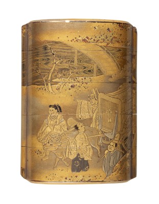 Auction <br>EIN GOLDLACKIERTES FÜNFTEILIGES INRO
