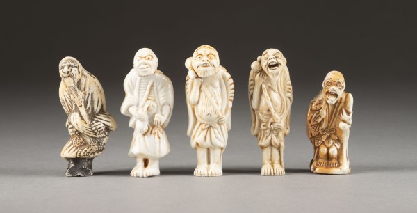Bild FÜNF NETSUKE VON SENNIN AUS PORZELLAN