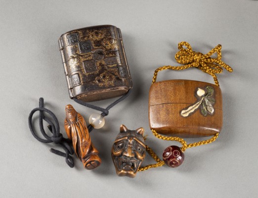 Bild ZWEI INRO MIT NETSUKE