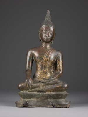 Picture EINE SITZENDE FIGUR VON BUDDHA IM AYUTTHAYA-STIL AUS BRONZE