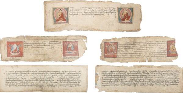 Auction <br>EIN KONVOLUT VON TEILWEISE ILLUMINIERTEN MANUSKRIPTSEITEN