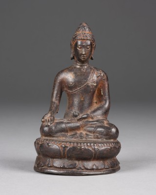 Picture EINE SITZENDE FIGUR VON BUDDHA AUS BRONZE