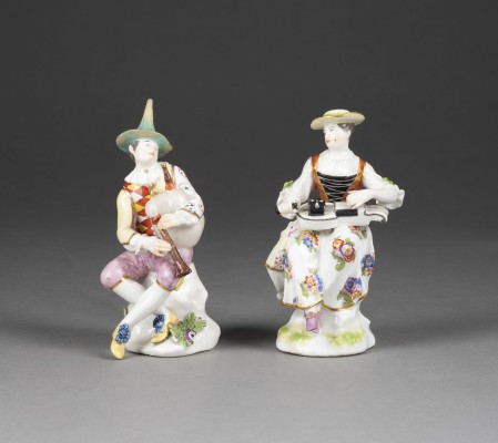 Auktion 137<br>HARLEKIN MIT DUDELSACK UND MÄDCHEN MIT DREHLEIER