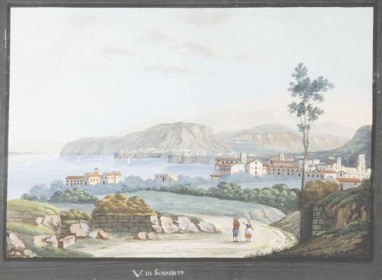Auction 137<br>ZWEI ARBEITEN: DER AUSBRUCH DES VESUVS IN NEAPEL 1834. BLICK AUF SORRENT