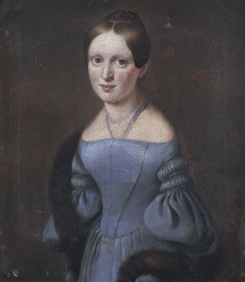 Auktion 137<br>ZWEI GEMÄLDE: PORTRÄT EINER DAME IN BLAUEM KLEID. LESENDES MÄDCHEN