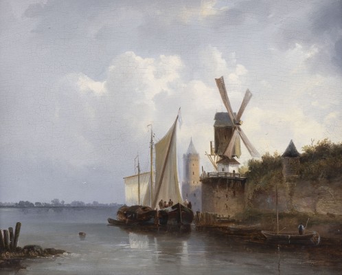 Auktion 137<br>FLUSSLANDSCHAFT MIT MÜHLE (1847)