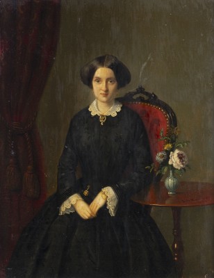 Auction 137<br>PORTRÄT EINER FRAU IM INTERIEUR (1854)