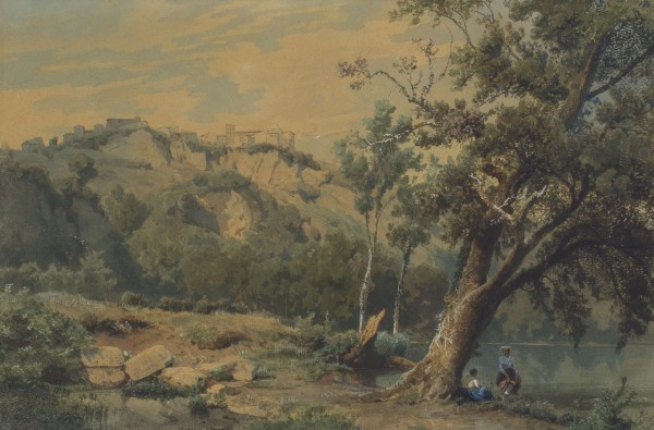 Auktion 137<br>Oberitalienische Landschaft mit Figurenstaffage