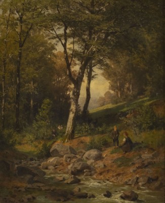 Auktion 137<br>WALDLANDSCHAFT MIT FIGURENSTAFFAGE