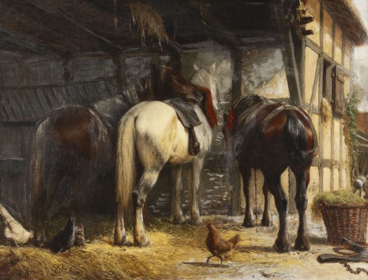 Auction 137<br>DREI PFERDE IM STALL (1860)