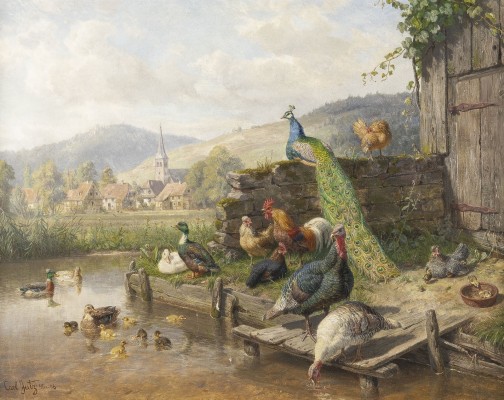 Auction 137<br>ENTEN, HÜHNER, PUTEN UND EIN PFAU AM TEICH