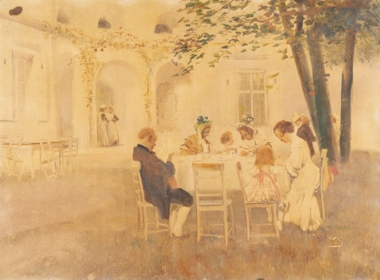 Auction 137<br>Kaffeetafel vor dem Hofgärtnerhaus im Düsseldorf