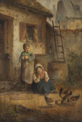 Auktion 137<br>FRAUEN, DIE HÜHNER FÜTTERN
