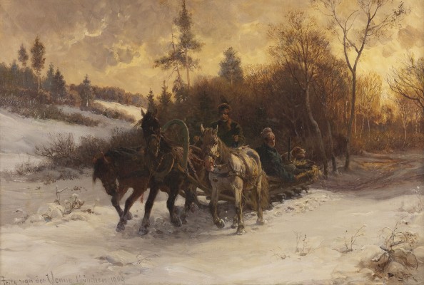 Auction 137<br>HEIMKEHRENDE JÄGER IN DER WINTERLANDSCHAFT (1909)