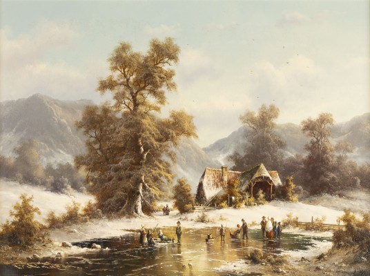 Auktion 137<br>WINTERLANDSCHAFT MIT ZUGEFRORENEM SEE