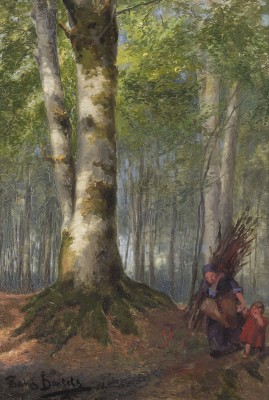 Auktion 137<br>LANDSCHAFT MIT REISIGSAMMLERIN (1878)