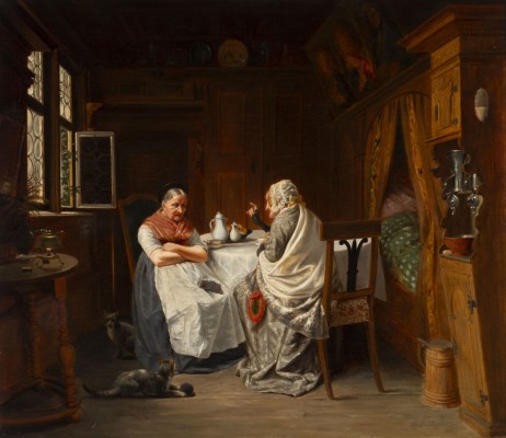 Auktion 137<br>GENRESZENE. ZWEI ÄLTERE FRAUEN IM GESPRÄCH (1885)
