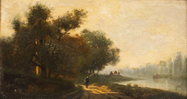 Auction 137<br>Landschaft mit Figuren an einem Fluss