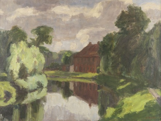 Auktion 137<br>LANDSCHAFT MIT FLUSS UND ROTEM HAUS