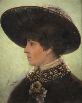 Auction 137<br>Porträt einer Dame mit Hut im Profil (1883)