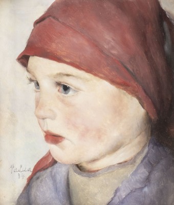 Auction 137<br>PORTRÄT EINES MÄDCHENS MIT ROTEM KOPFTUCH (1934)